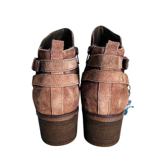 NEW Sonoma Suede Leather Booties 9 M Sonya Taupe Beige Shoes Western Vibe NWT - Picture 6 of 10